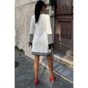 Vestido de Punto con Mangas con Borlas y Cierre de Botones, Lavable, con Cintura Natural - 2849 - Product Image 4