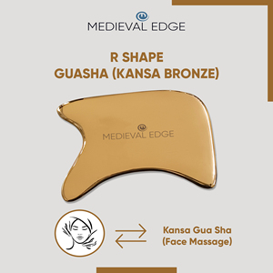 Gua Sha médiéval de qualité supérieure en Kansa, forme en R, réduit les rides, atténue les tensions musculaires, améliore le teint de la peau ME-KGS-RS-02 - Product Image 2