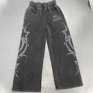 Pantalones Deportivos Personalizados de Invierno, Gruesos, 100% Algodón, Estilo Urbano, Impresión DTG, Pantalones Deportivos Holgados de Pierna Ancha, Estilo Vintage Desteñido al Sol para Hombre - Product Image 1