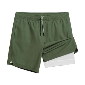 Pantalones Cortos Deportivos para Hombre, Doble Capa, Compresión, Secado Rápido, con Bolsillos, Logotipo Personalizado al por Mayor, para Gimnasio, Atletismo, Fitness, Verano - Product Image 6