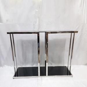 Mesa de Consola de Alta Calidad, Diseño Rectangular Pulido y Brillante, Material de Vidrio y Acero Inoxidable, Clásica y Premium - Product Image 1