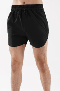 Vente en gros de shorts de sport pour hommes confortables et décontractés à séchage rapide Shorts de basket-ball en toile solide à fente à l'ourlet Fabriqué HP - Product Image 2