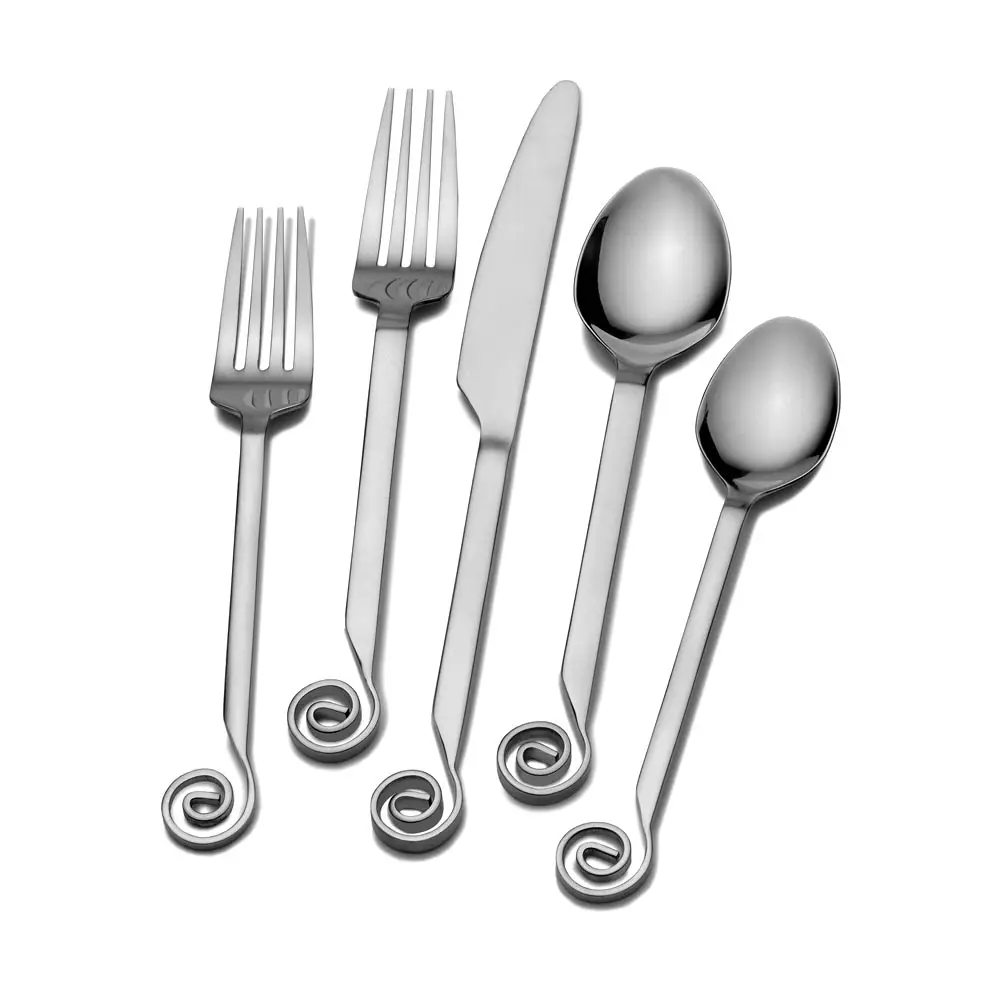 Resistente placcato argento all'ingrosso coltello cucchiaio e forchetta in acciaio inox posate Set a prezzi accessibili dall'India per uso domestico