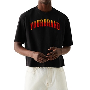 T-shirts courts coupe boxy personnalisés pour un look tendance – T-shirts classiques en coton épais à manches courtes et col rond pour hommes - Product Image 1