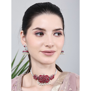 Floral Maroon <b>Choker</b> for Wedding Occasions - Product Image 1