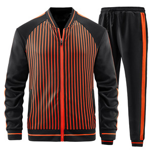 Ensemble pantalon de survêtement et fermeture éclair avec impression bouffante de logo personnalisé survêtement de sport pour homme deux pièces jogging extérieur survêtement pour homme - Product Image 3