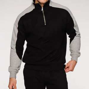 Ensemble survêtement personnalisé OEM/ODM avec veste à fermeture éclair et pantalon de jogging avec bandes latérales, streetwear, col montant, 100% coton - Product Image 3