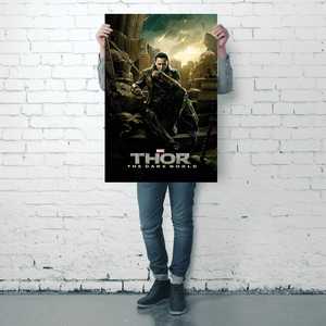 Poster sur toile Thor 2 le monde sombre, design Loki, style moderne, cadre noir pour utilisation murale - Product Image 2