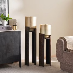 Portavelas de latón Vintage para decoración del hogar, centro de mesa elegante, soporte de vela decorativo para sala de estar y mesa de comedor - Product Image 3