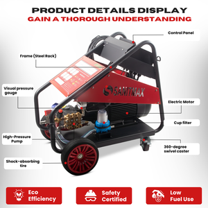 NUEVA Hidrolavadora Eléctrica de Alta Resistencia Sm5000 ORIGINAL, 5000 Psi, 5.5 Gpm, 20 Hp, Bomba de Cerámica, Agua Fría, para Lavado de Autos - Product Image 2