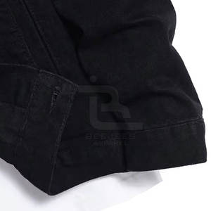 Nuevo diseño de chaqueta vaquera de retazos para hombre, cuello levantado recubierto, Color sólido, transpirable, ropa de calle de secado rápido - Product Image 6