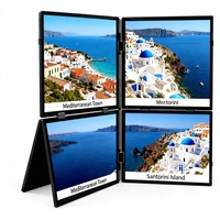 Écran LCD double de 14 pouces avec support de bras, un seul câble, moniteur triple portable pour ordinateur portable de jeu, PC de 12 à 17,3 pouces