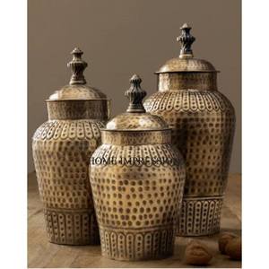 Taille personnalisée et logo disponible ensemble de 3 matériaux en étain fabriqués en métal de fantaisie uniques ustensiles de cuisine design boîte de rangement des aliments fournitures - Product Image 3