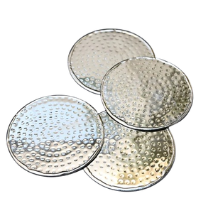 ชุดจานรองแก้วทรงกลมลายหินอ่อนสีดำ ดีไซน์ทันสมัย จำนวน 4 ชิ้น พร้อมปรับแต่งขนาดและสีได้ - Product Image 2