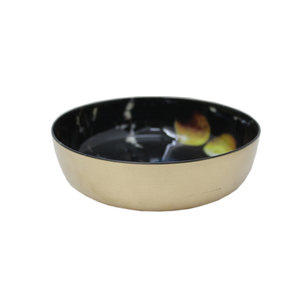 Modern Design Kitchen & Table Top Iron Round Shape <b>Bowl</b> <b>Silver</b> Inner Printed Color Serving <b>Bowl</b> and Decorative <b>Bowls</b> Handmade - Product Image 1