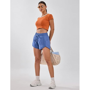 Completamente personalizado corte cruzado de secado rápido Slim Fit gimnasio Fitness mujeres levantamiento deportes corto mujeres gimnasio corto venta al por mayor tasa OEM - Product Image 2