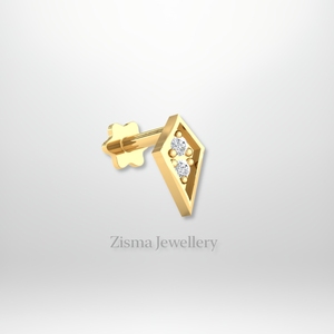 Boucles d'oreilles de luxe en forme de diamant Piercing Jewelry 14K 18K Solid Gold Real Lab Grown and Natural Diamonds IGI GIA Certified - Product Image 5