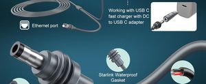 Cable Ethernet RJ45 Cat6 Integrado a Prueba de Agua OEM de 30M y Cable de Alimentación DC5521 de Alta Resistencia para Starlink Mini - Product Image 4