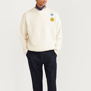 Sudadera bordada de talla grande mezclada de algodón para hombre, sudadera bordada de secado rápido de alta calidad con logotipo personalizado - Product Image 2