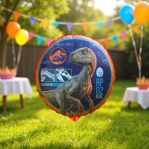 Ballon en aluminium Jurassic World 46 cm Velociraptor bleu RP02 Décoration de fête - Product Image 3