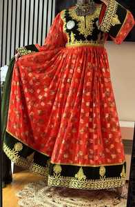 Nouvel arrivage de robes de soirée de mariage afghani pakistanaise pour femmes robes bohèmes brodées et lourdes en soie vintage - Product Image 2