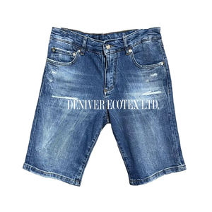 Fabricantes de ropa Pantalones cortos desgastados Rip Denim Cargo Botón Diseño personalizado Ropa Overuns Proveedor de Bangladesh Jeans cortos - Product Image 2