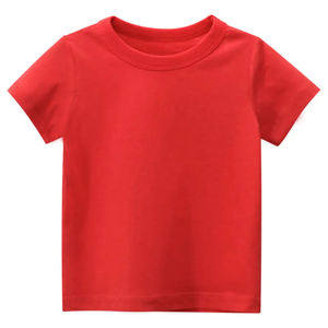 Camisetas Formales de Punto de Alta Calidad para Niños, Poliéster/Algodón, Secado Rápido, Transpirables, Color Liso, Cuello Redondo, Corte Regular, Manga Corta - Product Image 1