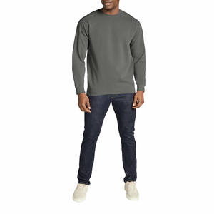 Sudadera extragrande de fabricante para hombre, sudadera 100% de algodón 100% poliéster para hombre, ropa de trabajo lavada de peso pesado en blanco - Product Image 3