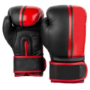 Guantes de boxeo de cuero genuino profesionales personalizados Correa de gancho y bucle - Product Image 1
