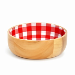 El cuenco de madera con pegatina es una declaración de estilo y simplicidad, ideal para espacios de cocina curados y decoración de comedor de buen gusto - Product Image 1