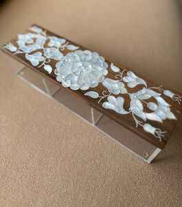 Crystal <b>Clear</b> Acrylic Chocolate Candy Box with Mother of Pearl Lid - Product Image 5