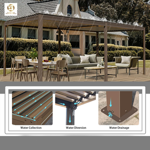 Pérgola motorizada de aluminio, persiana ajustable, techo, parasol bioclimático, <span class=keywords><strong>refugio</strong></span> para jardín, Patio, cocina al aire libre, balcón - Product Image 6