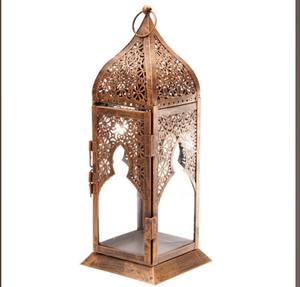 Lanterne marocaine élégante moderne en métal enduit blanc avec verre pour la décoration du Ramadan - Product Image 3
