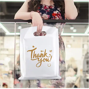 Luxury Custom Design Die Cut Plastic Shopping <b>Bags</b> Eco-Friendly Wholesale for <b>Clothing</b> Packing & Garment Packaging Logo Added - Product Image 4