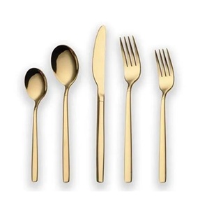 Wholesale Premium Quality Brass Spoons <b>Gold</b> Stainless Steel Cutlery Set Home <b>Kitchen</b> <b>Utensils</b> Flatware Set. - Product Image 1
