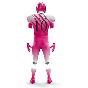 Ensemble de football américain avec maillot respirant personnalisé, pantalon ajusté à manches courtes et protections - Product Image 2