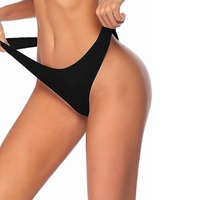 Tanga Sexy para Mujer, 100% Algodón, Transpirable, Ecológica, de Tiro Medio, en Negro y Rojo, Tejida a Medida, Directo de Bangladesh