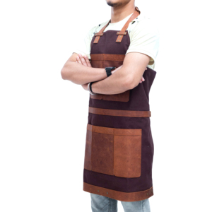 Tablier de cuisine en cuir noir tabliers de cuisine vente chaude Logo personnalisé Chef imperméable Durable boisson nettoyage tailles personnalisées - Product Image 1