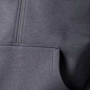 เสื้อฮู้ดดี้ผู้ชาย OEM ผ้าฝ้าย 100% สีพื้น สำหรับฤดูใบไม้ร่วง แบบซิป ¼  พร้อมพิมพ์ลายดิจิทัล สีตามสั่ง เป็นมิตรกับสิ่งแวดล้อม ระบายอากาศได้ดี ทรงปกติ - Product Image 6