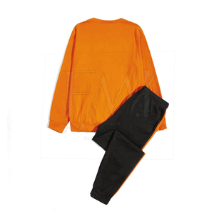 Ensemble de survêtement décontracté deux pièces pour homme, en molleton 100 % coton respirant, idéal pour l'entraînement sportif et les tenues d'hiver - Product Image 2