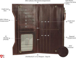 2025กระเป๋าสตางค์ผู้ชายแบบยาวน้ำหนักเบาติดโลโก้ได้ตามที่ต้องการ - Product Image 2