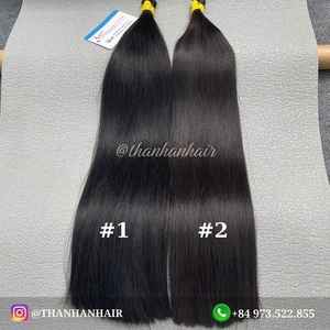 Produit phare Thanh an Hair Extensions de cheveux 100% vierges Remy vietnamiens ultra-lisses couleur noire en vrac lot de 100g - Product Image 1