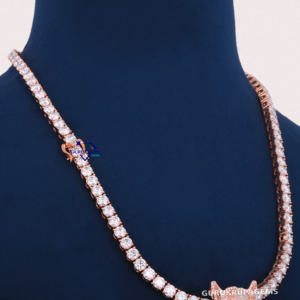 Nueva llegada Iced Out Diamond 4 MM Cadena DE TENIS 14KT Oro Rosa sólido Lab Grown Diamond IGI Certified - Product Image 5