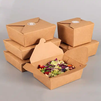 Emballage alimentaire en kraft recyclable, boîte à lunch jetable en papier, doublure en éponge, vernissage, logo personnalisé, magnétique