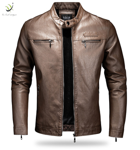 Chaqueta de Cuero para Hombre, Nueva Llegada 2022, Alta Calidad, Cuello Alto Delgado, Ropa Casual para Exteriores de Invierno, Transpirable e Impermeable - Product Image 2
