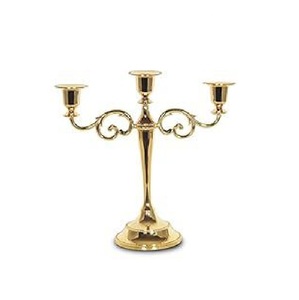 Meilleur design, bougeoir en métal doré, écologique, avec 3 bras, pour la décoration de la maison, des mariages et des fêtes - Product Image 2