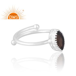 Anillo de piedras preciosas ahumadas naturales de Plata de Ley 925 más vendido, joyería personalizada para mujer, regalo para ella - Product Image 4