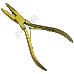 Pince d'extension de cheveux en acier inoxydable finition satinée perles boucle de fermeture aiguille tirant crochet outils cils or Plasma - Product Image 2