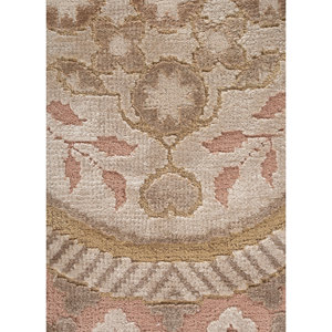 Tapis Khidki LRB-13021 en laine et soie de bambou noué à la main, couleur ivoire, épaisseur 10 mm, motif géométrique abstrait, pour couloir, salle de prière, forme rectangulaire - Product Image 3