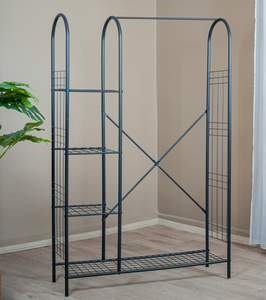 Modern Metal Garment Rack with Storage <b>Shelves</b> Freestanding <b>Clothes</b> Rack Entryway Hall Tree Organizer Bedroom Open Wardrobe - Product Image 2